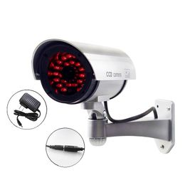 CA-11-05 2-en-1 Alimentation 30pcs IR LED Lumière Extérieure Faux CCTV Caméra De Simulation Factice