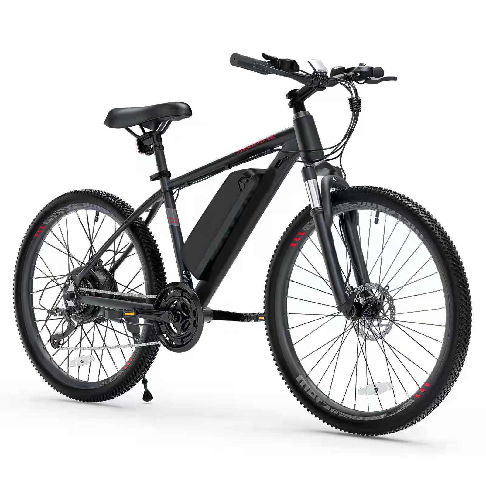 [CA Direct] C100 26 인치 전기 산악 자전거 350W 방탄 모터 전기 자전거 36V 10.4AN 리튬 이온 배터리 20mph 성인 전자 자전거 시마노 21 속도