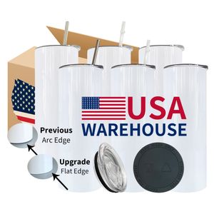CA USA Warehouse 20oz MKKY RECHTE LEVEN BLANDE RECHTS HOORGTRUG RAND TUMBLER VOOR SUBLIMATIEPRINTING 4.23