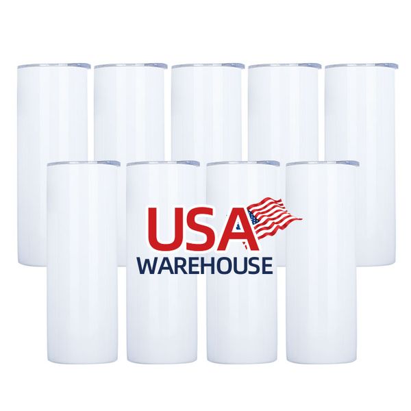 CA USA Warehouse 20oz tumbler vin 304 Sublimation vierges en acier inoxydable double paroi vide tasses maigres sublimation tumbler