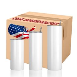 CA/USA Warehouse Skleny Tumbler Mayorista de acero inoxidable personalizado Aislado 20oz Sublimación Roller en blanco con paja y tapa 4.23