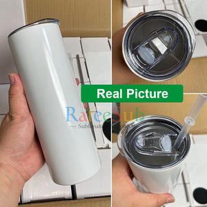 CA USA Warehouse gevulde gratis verzending groothandel 20 oz 20 oz roestvrij staal vacuüm geïsoleerde magere rechte sublimatietumblers 4.23