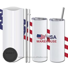 CA/USA Großhandel 20oz personalisierter individueller Logodruck pulverbeschichteter Metall-Edelstahl-Blank-Sublimationsbecher in großen Mengen