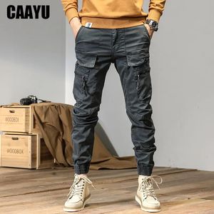 Caayu Joggers Pantalons de fret Men Men de pantalon Multi-Pocket Multi-Pocket Pantalons Streetwear Techwear Tactical Track Tactical Grey Pantal