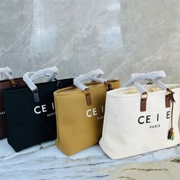 CABAS com cadeado Tote Bag Couro Handbags Designer Women Men canvas Shoulders bag Luxo Classic três cores Beach Bags High Capacity Shopping Bags