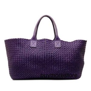 CABAT Large Totes Handbag Bottsvents 7a Woven Authentic Intreciato Cabat Purpleo05e