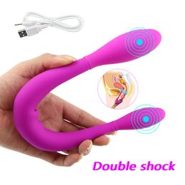 Cabea dupla vibradores para mulher massagem anal vagin clitris g ponto estimulador lsbica masturbao sexyo adulto brinquedos