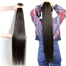 Cabelo Natural Black Couleur # 1B OS STRING 12A Poules de cheveux humains longs Brésilien 100% non traités Virgem Liso Waft tisan 10-36 pouces de longue durée et durable les cheveux durables