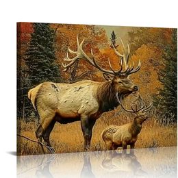 Cabina Canvas Arte de pared Cuerda en las imágenes de pintura de bosques Impresos de animales salvajes para la decoración de la pared del hogar