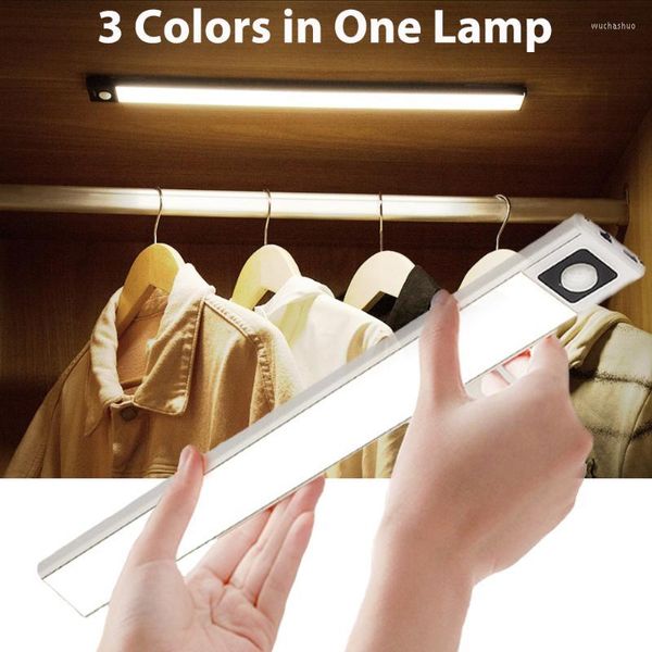 Cabinet Light 3colors LED Lights Gradation continue Leds Motion Sensor Multi-function Button Trois couleurs dans un Lampscabinet