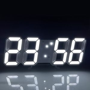 Lampe d'armoire 3D LED Horloge numérique Glowing Night Mode Luminosité Réglable Electronic Table Clockr Affichage 24/12 heures Réveils Tenture murale CRESTECH168