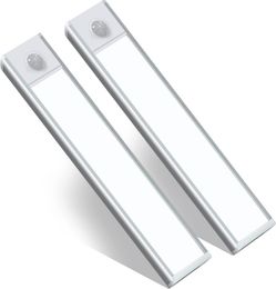 Luces de gabinete Lámpara de mesa de luz con sensor de movimiento de 8 pulgadas con USB Recargable Inalámbrico y sin reflejos Iluminación para cocina o escaleras