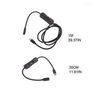 Câble USB type-c mâle à femelle, 20V, 5a, 100W, chargeur, synchronisation des données, adaptateur d'alimentation, cordon avec interrupteurs