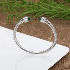 kabel elegante armband DY bangle mode-sieraden vrouw rose goud zilver wit blauwe parel diamanten armband gepersonaliseerde bedelarmband sieraden feestcadeau voor dames