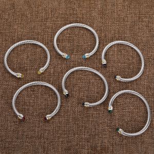 Braceletas de cable brazalete Gold con brazalete diseñador Diseñador Joyas de moda Classics Alta calidad con amatista toapz color 5 mm mujeres