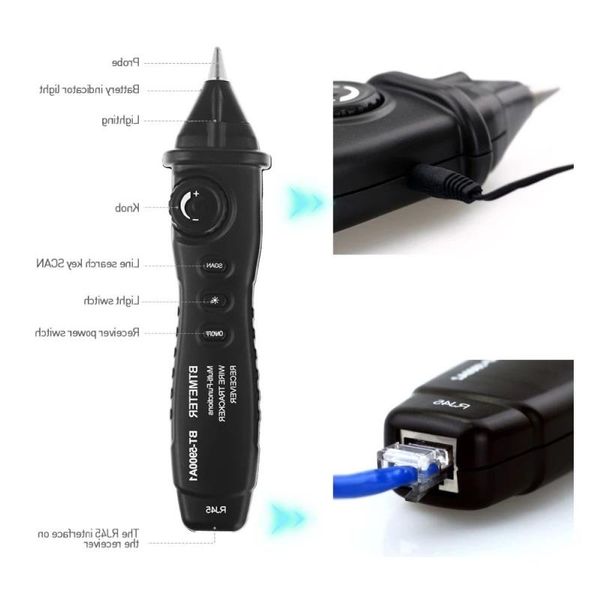 Kit de sonde de générateur de tonalité de recherche de câble FreeShipping - HP-5900A RJ11 RJ45 Tracker de fil Toner Ethernet LAN Network CableTester Téléphone Te Moof