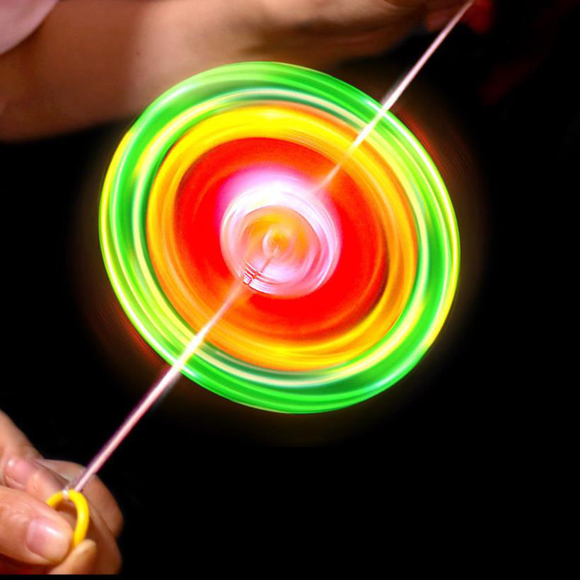 Kabel Schwungrad-Kabel-Blitz Schwungrad Blitz Gyro leuchtendes Spielzeug Schwungrad Geschenk Pfeifen Hochgeschwindigkeitsrotation