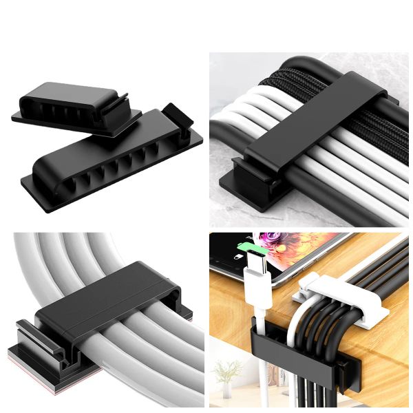 Organisateur de cordon de câble Organisateur de câble en silicone Gestion des câbles USB Winder Desktop Tidy Cable Clips for Mouse Headphone Wire Organizer