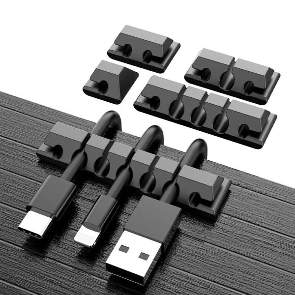 Porte-câble Silicone Flexible Smart Cable Organizer Haborder Cord Cord Clip pour USB Wire Ectone Mouse Keyboard Winder