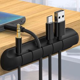 Câble organisateur gestion USB câble enrouleur bien rangé Silicone Clips pour souris clavier écouteur protecteur organisateurs fil support Flexible