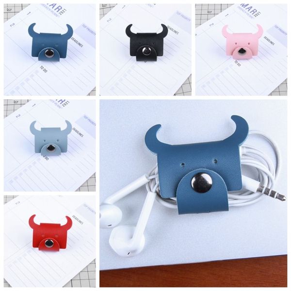 Protector de cable Clip lindo Lindo animal Cable de cuero Connerador Organizador de cable