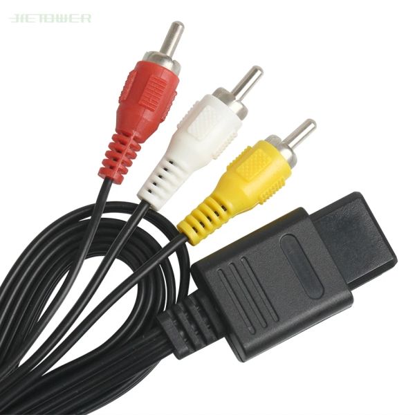 Cables 1,8 m 6 pies AV TV RCA Cable de vídeo para Game cube/para SNES GameCube/para Nintendo para N64 64 Cable de juego 100 unids/lote