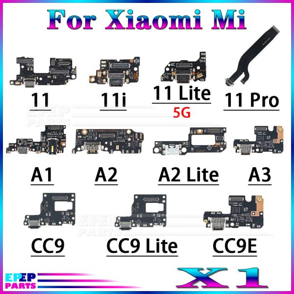 Cables 1 PCE USB Puerto de cargador Jack Conector de muelle Cable flexible para Xiaomi Mi 11 CC9 A2 Lite A1 A3 11i Módulo de placa de carga Pro