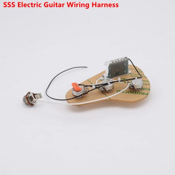 Câbles 1 Set SSS Électricité du faisceau de câbles de guitare (3x 250k POTS + commutateur 5way + Jack)