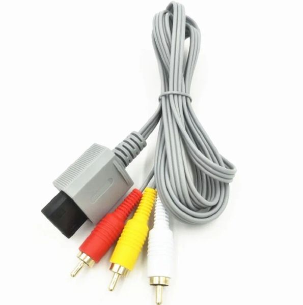 Câbles 100 pièces/lots 1.8m, câble Audio-vidéo AV Composite 3 RCA pour une vidéo la plus nette pour console Nintendo Wii