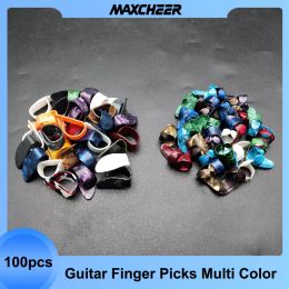 Câbles 100pcs Multi couleurs acoustiques Guitare électrique Picks doigt celluloïd pics de pouce index de guitare Plectrums Guitar Parts
