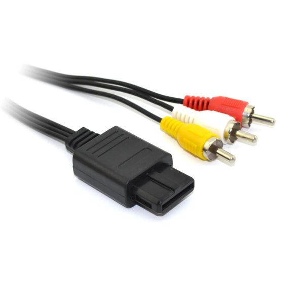 Câbles 10 pièces de haute qualité 180cm 6FT AV TV RCA câble de cordon vidéo pour cube de jeu pour SNES pour Nintend pour N64 64 livraison gratuite