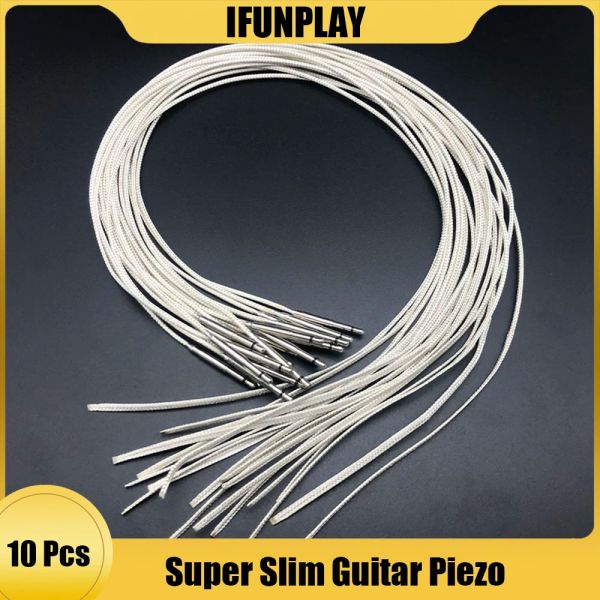 Câbles 10pcs Highend Acoustic Guitar Guitar Transducer Piezo Under Saddle Pickup Torner Cable pour Guitarra Préampe Eq Pièces