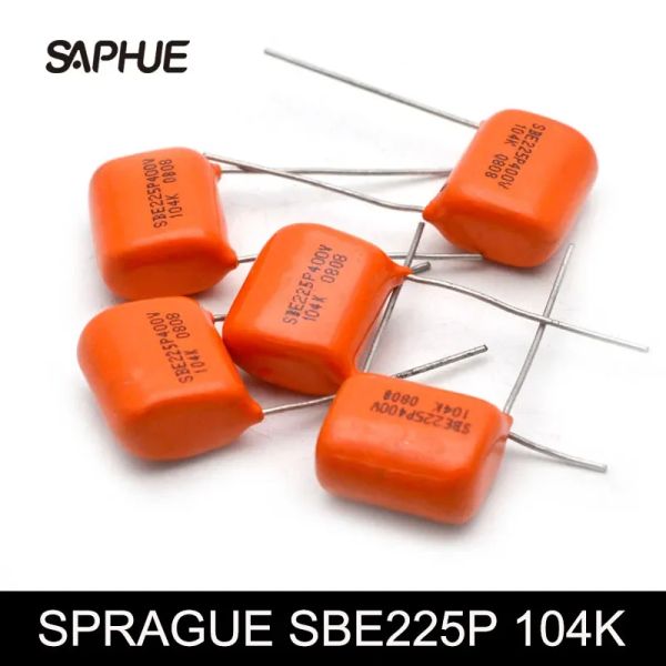 Cables de 10 piezas de tono naranja (condensador) SBE 225P 104K 0.1UF 400V para guitarra eléctrica