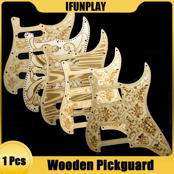 Câbles 11 trous en bois électrique à pickguar à pickguard de base sss / hsh / hh / pb guitare pickguard gratter plaque pour fd st guitare électrique