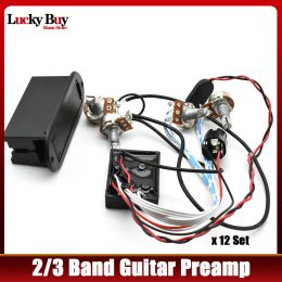Kabels 12 Set 2/3 Band Active Bass Guitar EQ Preamp Circuit Guitar Dual Potentiometer Bass Pick -up met Tone Volume Control Guitar Parts