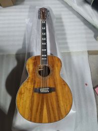 Kabels Gratis verzending 12 String Koa Wood Guitar Electric Guild Acoustic Guitar Jumbo Body Vintage Full KoA F512 Guitar