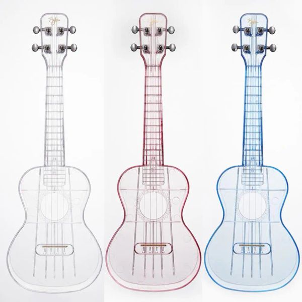 Cables 1pc 21 pulgadas ukelele transparente 4 cadenas Desarrollo de música Mini guitarra portátil Ukelele para principiantes instrumentos musicales