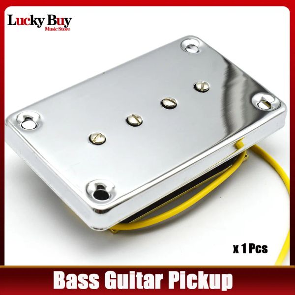 Câbles 1pc Bass Guitar Pickups Neck Bridge Camiquez Pièces de remplacement pour la guitare basse à 4 cordes Chrome