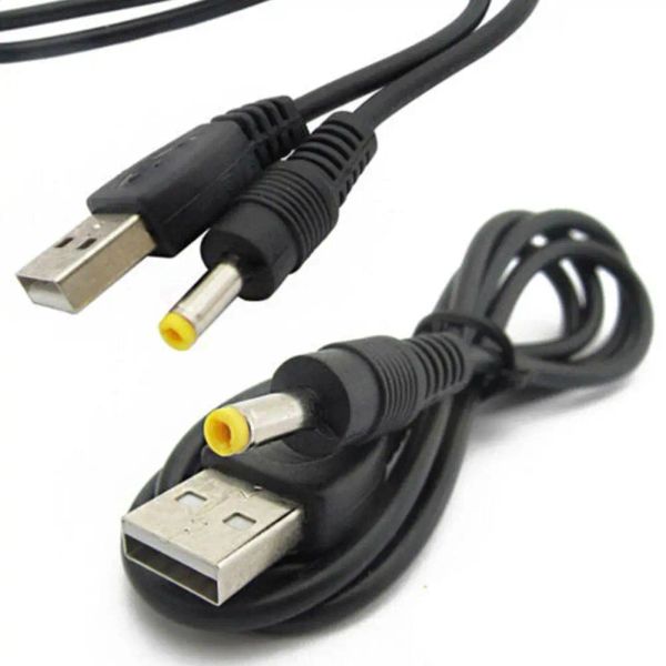 Cables 1 PCS 80cm 5V USB a Cable Cable de carga de carga de alimentación de CC 4.0x1.7 mm Cable de carga de potencia de 5V 1A para PSP 1000/2000/3000