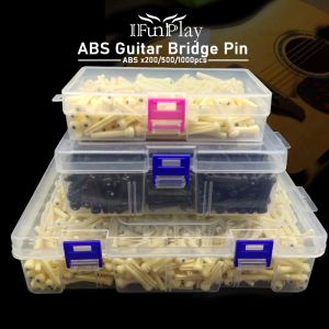 Câbles 200/500 / 1000pcs ABS Pinces de guitare acoustique broches String Pegs Abs / Amblehone Shell Dot Inclay Pin Guitarra avec boîte accessoires de guitare