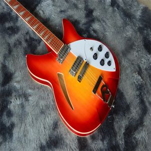 Kabels 2021ricken 360 Elektrische gitaar 12 Strings gitaar Rosewood vaterbord Cherry Burst Body 'R' Stijlstaartje kan worden aangepast