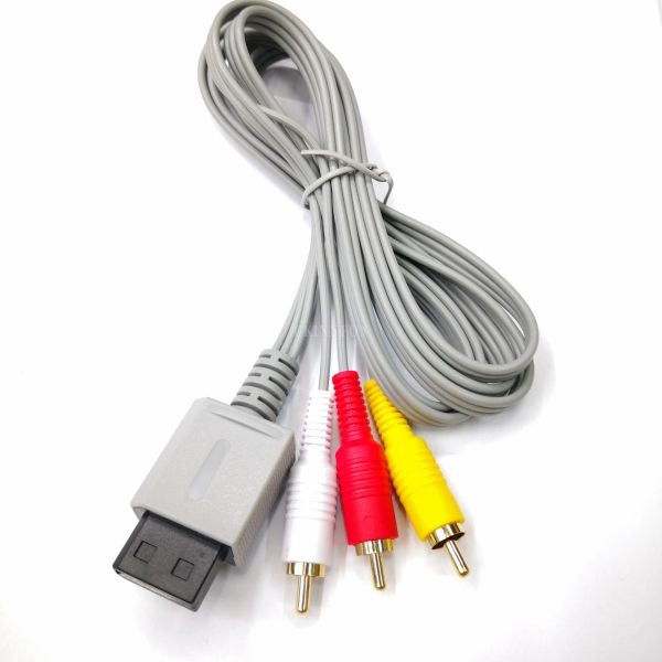 Câbles 20pcs 1,8m 3 Câble RCA pour Nintendo Wii Contrôleur Console Video Video Cable Cable Composite 480p Goldplated 3RCA pour Will