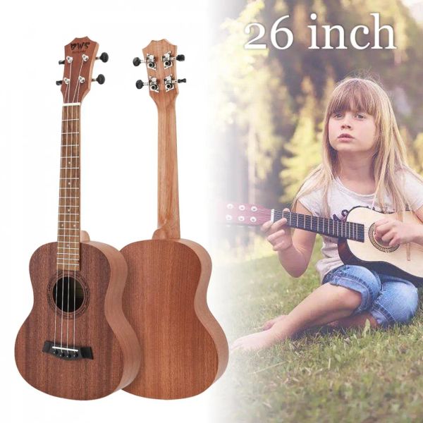 Câbles 21/23 / 26 pouces Tenor Ukulele Concert acoustique Guitarra Cutaway 4 String Guitar Mahogany Wood Ukelele Hawaii Soprano Ukulele