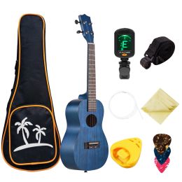 Câbles 23 pouces Plavier ukulélé soprano 21 pouces uke 4 string hawaii guitare acajou côté dos en paliers en palissandre avec des cordes accessoires