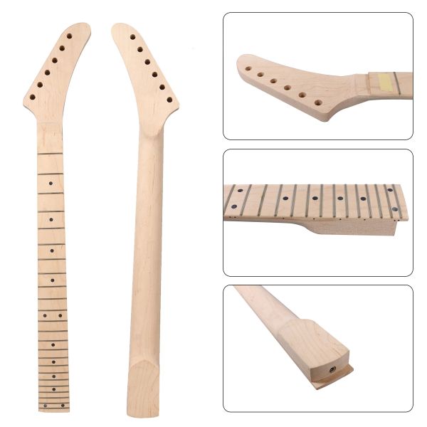 Câbles 24 Fret 25,5 '' 12 pouces Radiusélectrique Guitare Remplacement de Maple Yinfente Banana Neck Boardboard # XJ9