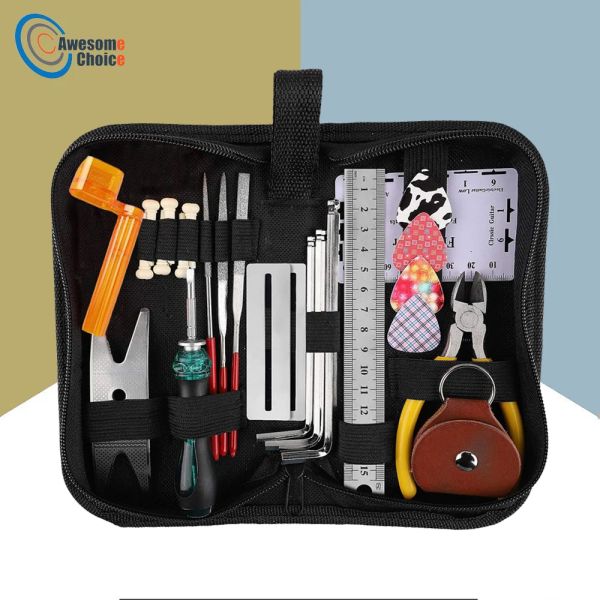 Câbles 26 PCS / SET RÉPARATION DU GUITARE ENTREPRISE MOT des outils de nettoyage 3in1 Chaîne de guitare Cutter Pin Pin de guitare Fret Rocker File Kit