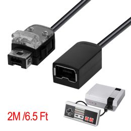 Câbles 2 m / 6,5 pieds d'extension de jeu de câble Cord d'extension de jeu pour Nintendo Classic Mini NES Contrôleurs pour Contrôleur Wii Black