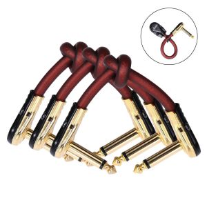 Kabels 3/6pcs Guitar Patch Cables Rechterhoek 1/4 gitaarkabel voor gitaareffe