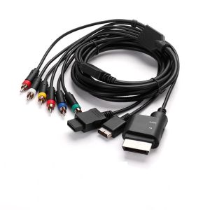 Câbles 3 en 1 Câble AV du composant pour PS2 / 3 pour Wii pour Xbox360 pour Wii U Black