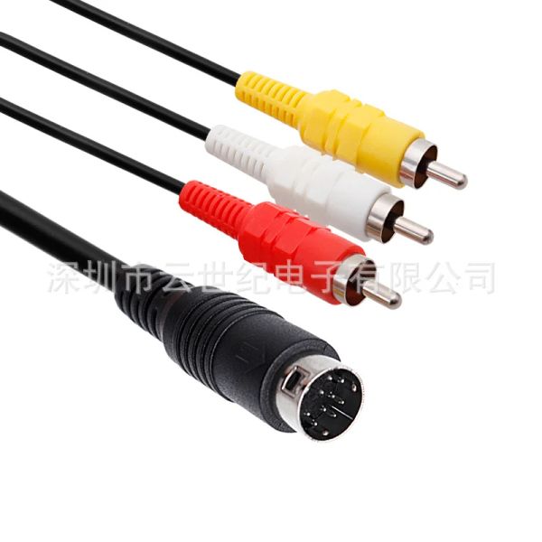 Cables 30 piezas de alta calidad para Sega Genesis 2 3 Audio Video AV Cable Cable Cable RCA para Mega Drive MD 2 3 Negro 1.8m